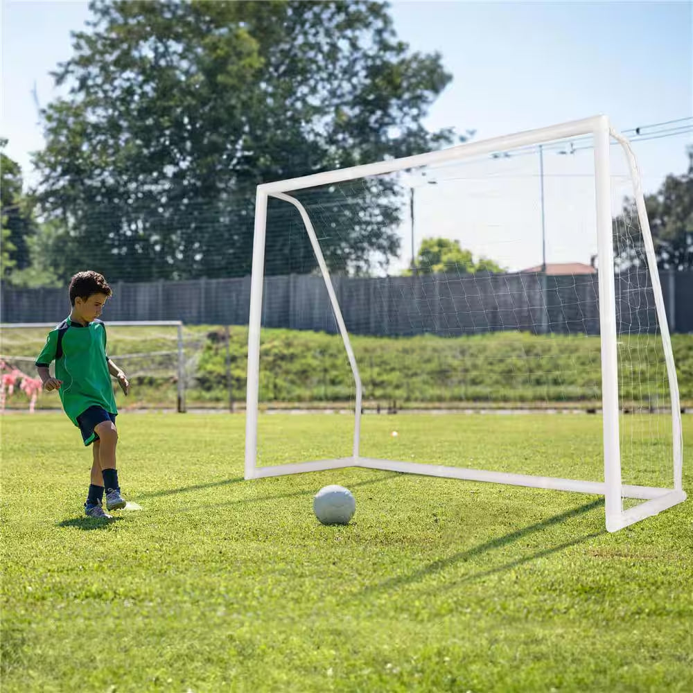 All Weather Soccer Goal Football Training Equipment 8 Ft. X 3 Ft. X 6 Ft. with Anti-Tearing Net