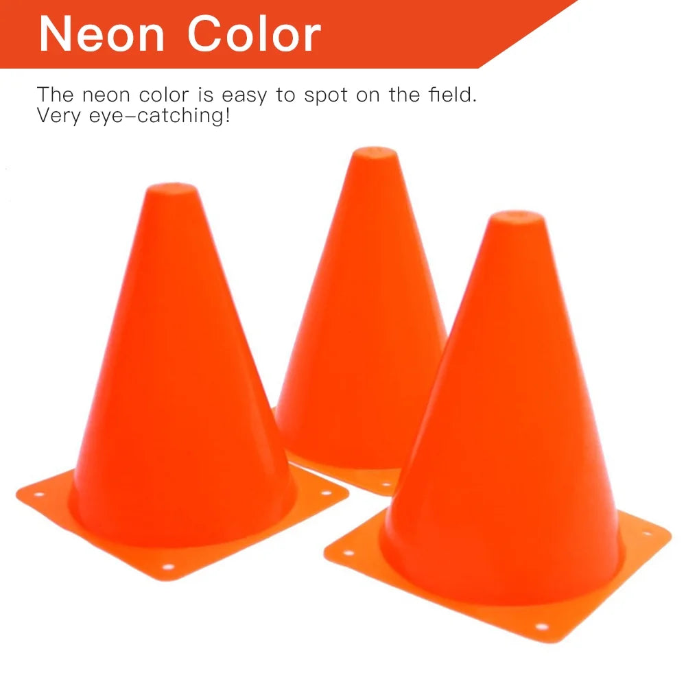 12Pcs Plastic Training Cones, Durable Traffic Cone Play Field Marker Cone for Safety, Agility Training 7 Inch Orange
