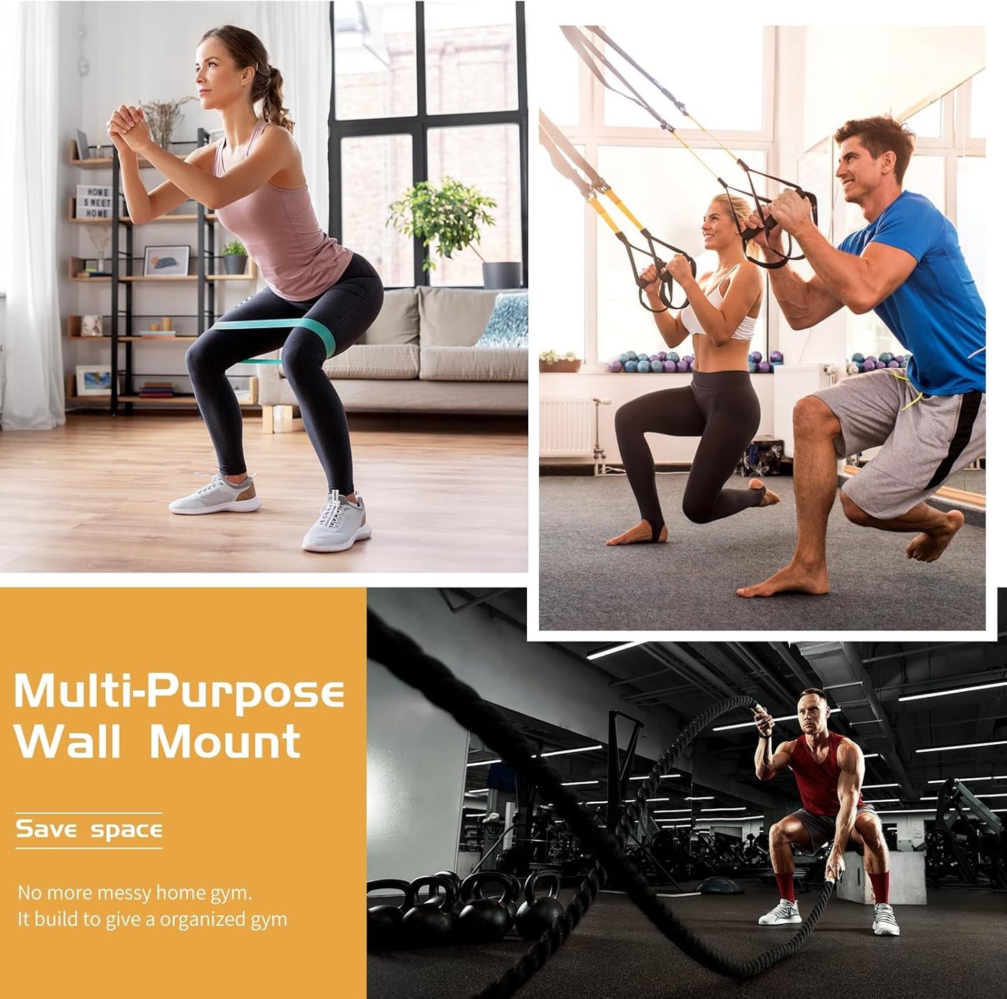 Fizlig Gym Equipment Storage Rack - Multi-Purpose Home Gym Organization Storage