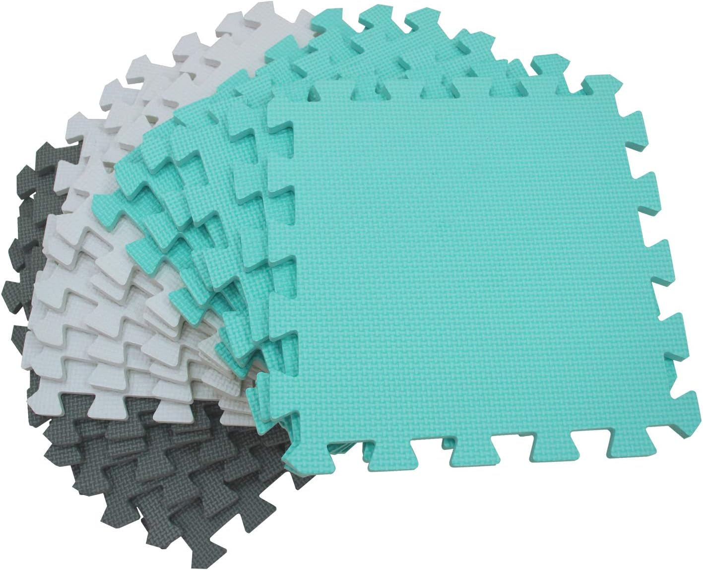 Soft Non-Toxic Foam Baby Play Mat | Toddler Playmat | EVA Foam Interlocking Tiles for Gym, Nursery, Playroom | 18 Squares Foam Floor Mats for Kids & Babies | Colorful Jigsaw Puzzle Play Mat
