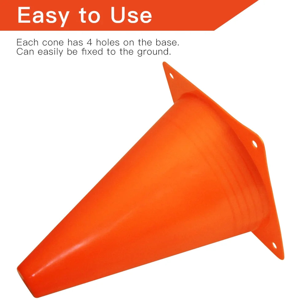 12Pcs Plastic Training Cones, Durable Traffic Cone Play Field Marker Cone for Safety, Agility Training 7 Inch Orange