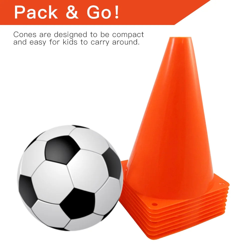 12Pcs Plastic Training Cones, Durable Traffic Cone Play Field Marker Cone for Safety, Agility Training 7 Inch Orange