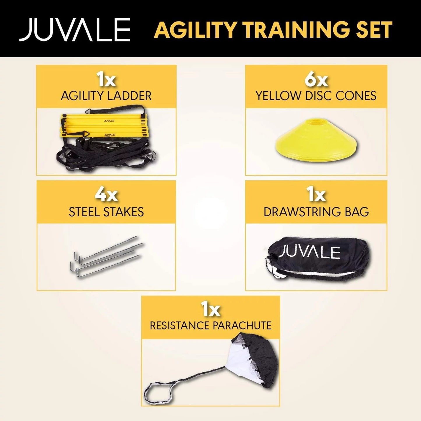 Agility Ladder Speed Training Equipment – Resistance Parachute and Workout Cones for Football and Soccer, Outdoor Sports Footwork Gear