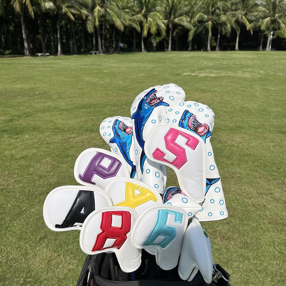 Montale Golf Iron Covers 10Pcs Irons Head Cover Leather Colorful Golf Iron Headcovers,Golf Club Covers for Most Brand Customize & Non-Customiz