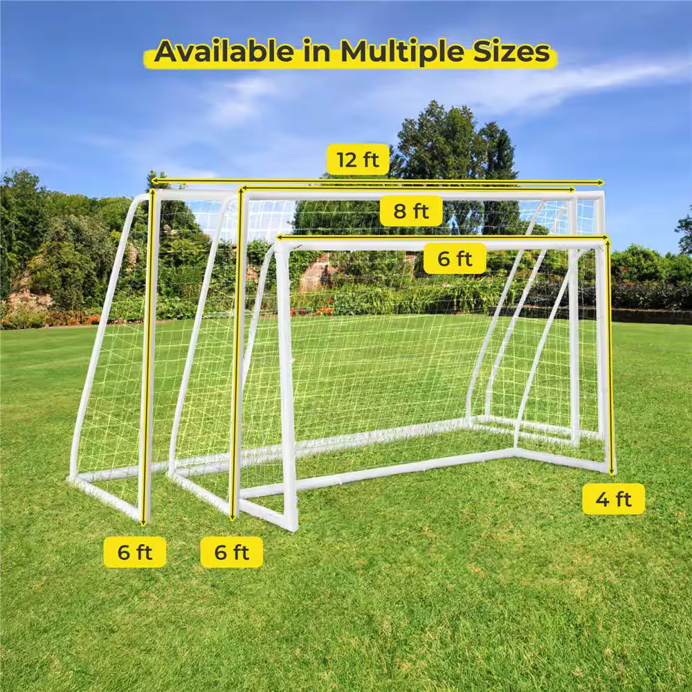 All Weather Soccer Goal Football Training Equipment 8 Ft. X 3 Ft. X 6 Ft. with Anti-Tearing Net