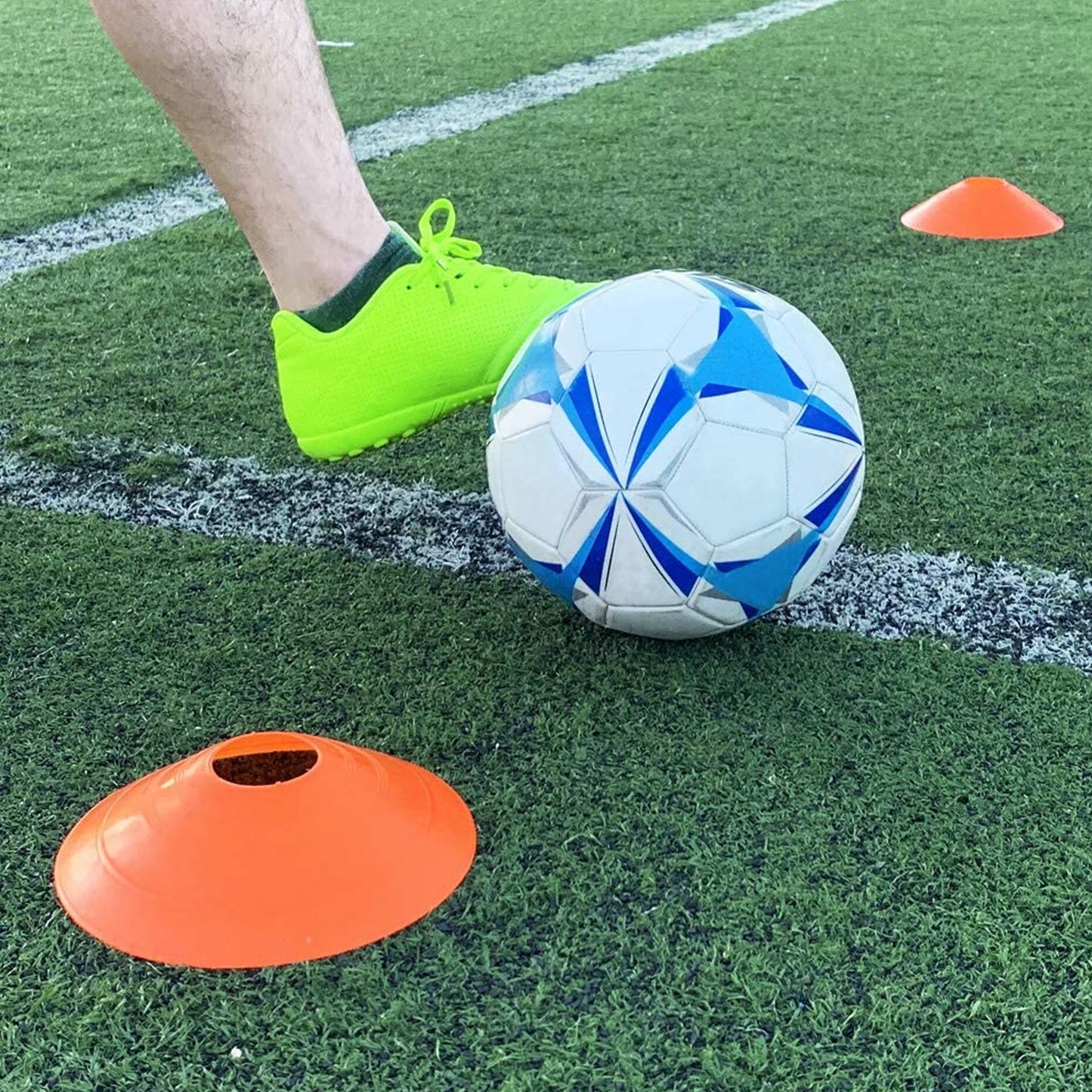 Orange Low-Profile Sports Training Cones for Agility, 25 Piece, Plastic