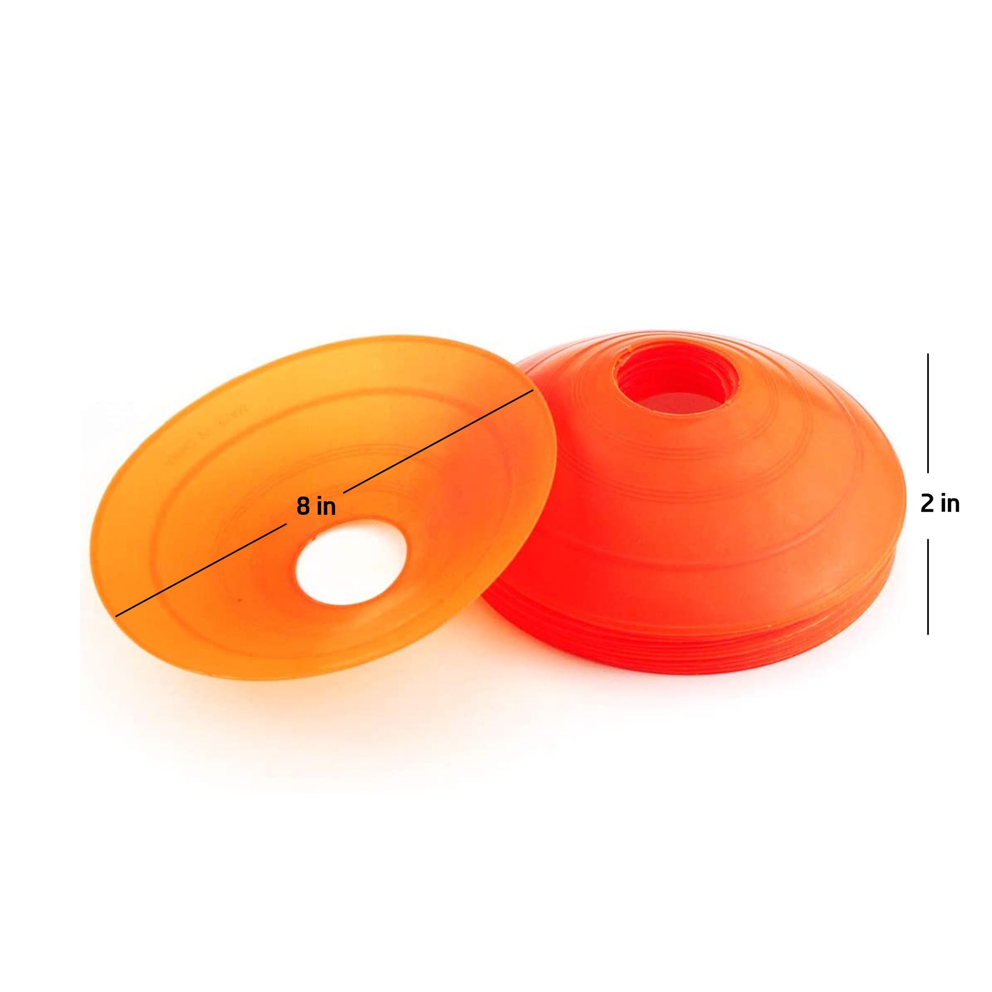 Orange Low-Profile Sports Training Cones for Agility, 25 Piece, Plastic