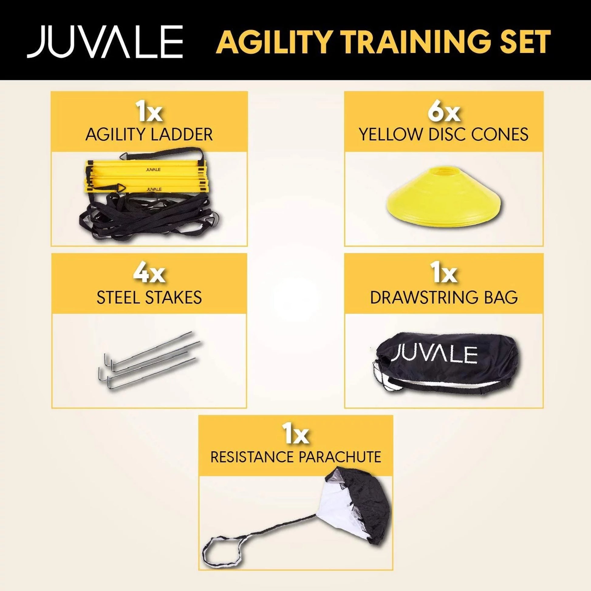 Agility Ladder Speed Training Equipment – Resistance Parachute and Workout Cones for Football and Soccer, Outdoor Sports Footwork Gear