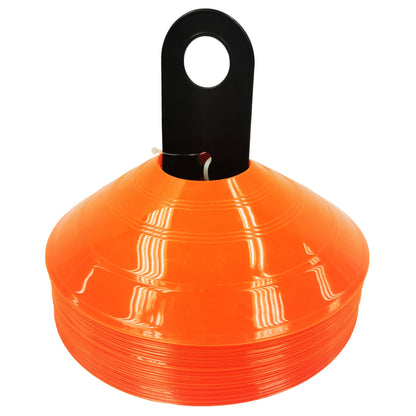 Orange Low-Profile Sports Training Cones for Agility, 25 Piece, Plastic