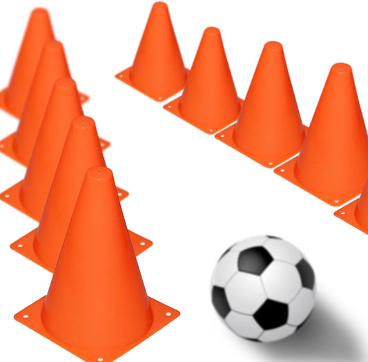 12Pcs Plastic Training Cones, Durable Traffic Cone Play Field Marker Cone for Safety, Agility Training 7 Inch Orange